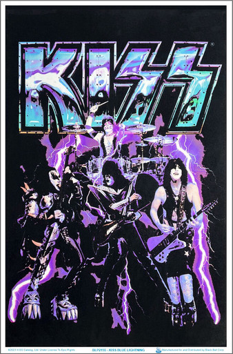 KISS Blue Lightening Blacklight Poster 23