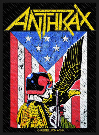 JUDGE DREDD ジャッジ・ドレッド ANTHRAX thrash Anthrax - Judge Dredd Woven Sew On Patch 8cm x 10cm