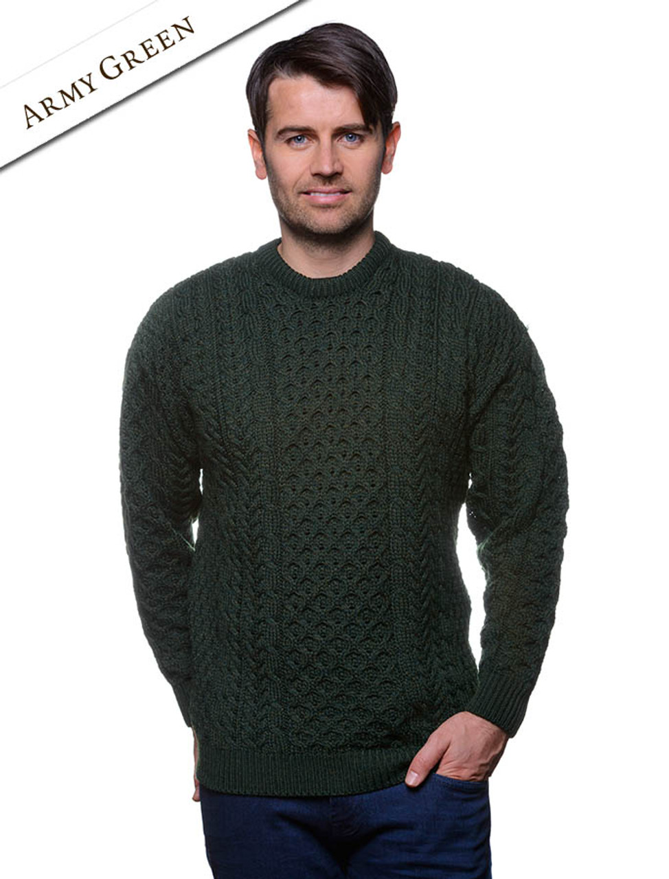 Mens Aran Sweater, Mens fishermen sweater | Glenaran