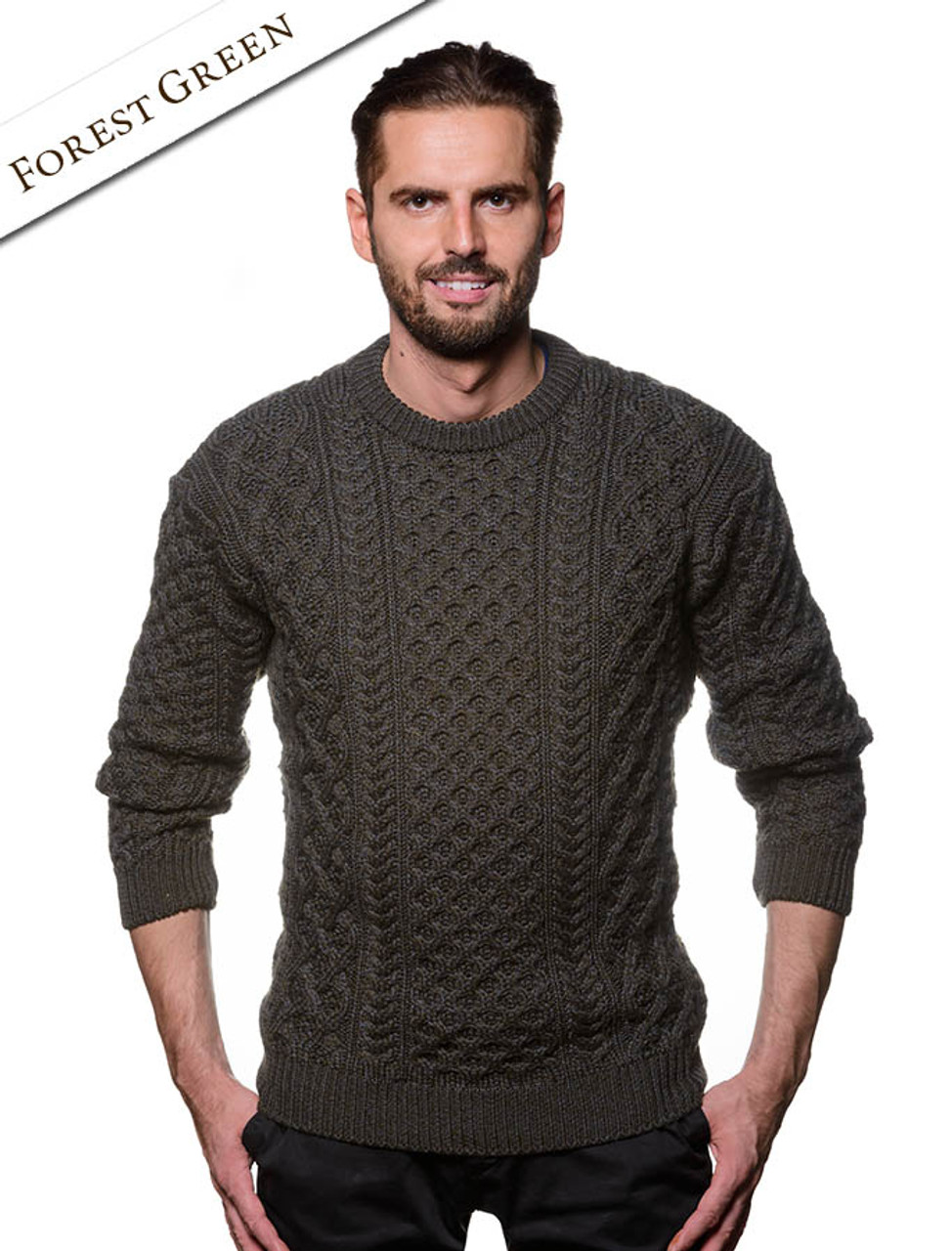 Merino Wool Aran Sweater From Glenaran [Crafted In Ireland]