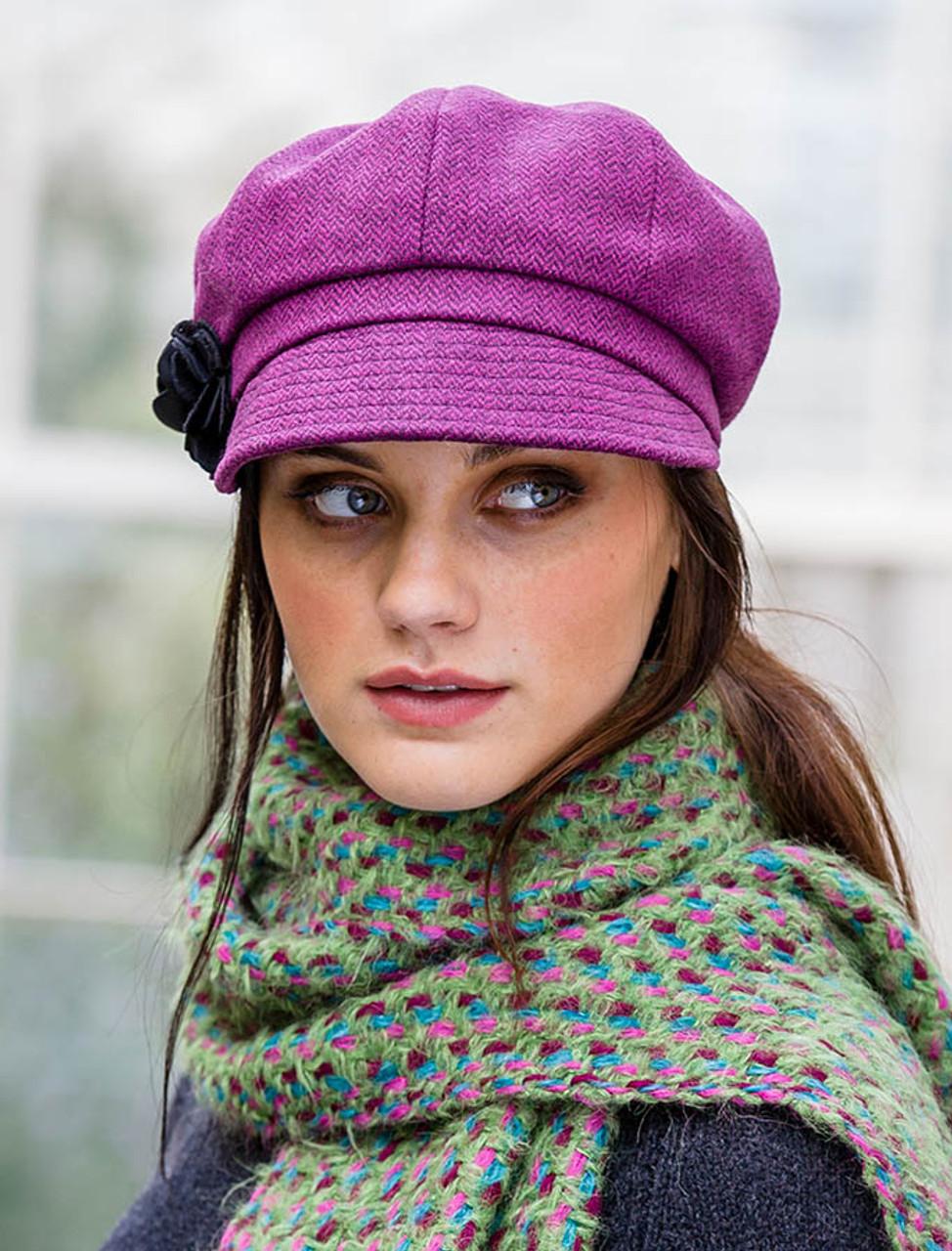 Hat - Wool tweed, burgundy — Fashion