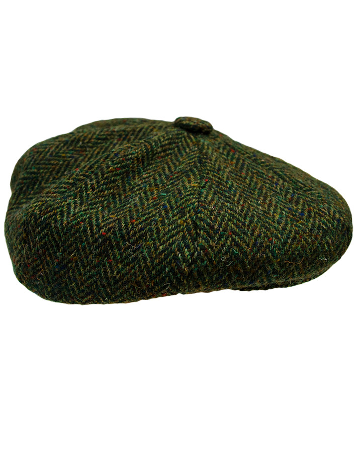 Donegal Tweed Mens Gatsby Cap Green