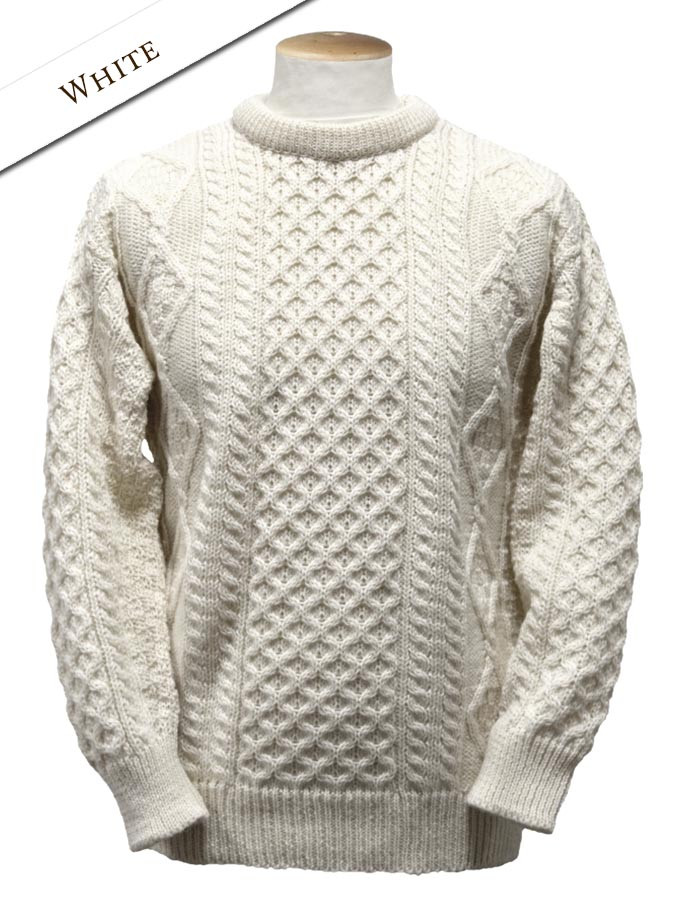 Lightweight Traditional Aran Wool Sweater