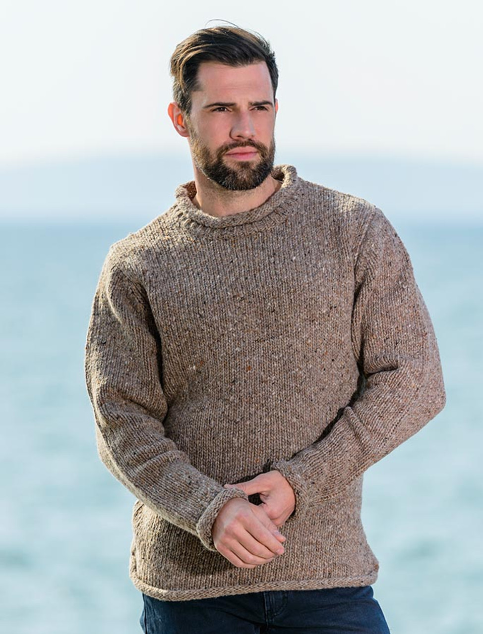 Roll Neck Sweater - Fisherman Sweater 