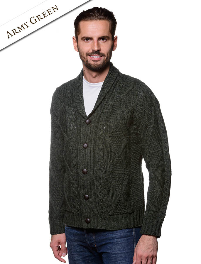 Mens shawl neck cardigan, shawl collar, cardigan Glenaran