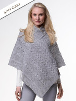 Aran Cable Poncho - Soft Grey Aran Cable Poncho - Soft Grey