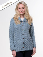 Honeycomb Button-Up Cardigan- Misty Marl