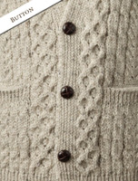 Button and Pattern Details of Men's V-Neck Waistcoat