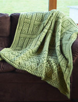 Two-Tone Aran Pleated Throw - Leaf