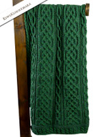 Plaited Aran Throw - Kiwi/Connemara