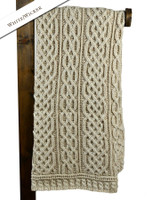 Plaited Aran Throw - White/Wicker