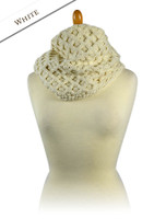 Aran Snood Scarf - White Aran Snood Scarf - White