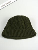 Aran Fleece Lined Rib Cap - Army Aran Fleece Lined Rib Cap - Army