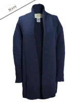 Textured Merino Coatigan - Navy