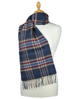 Fine Merino Plaid Scarf - Grey Beige Cranberry Fine Merino Plaid Scarf - Grey Beige Cranberry