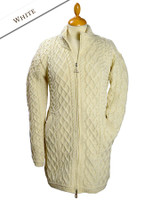 Plated Coat with Celtic Zip - White