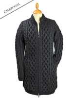 Plated Coat with Celtic Zip - Charcoal