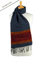 GlenAran Celtic Dogs Pattern Scarf - Charcoal GlenAran Celtic Dogs Pattern Scarf - Charcoal