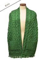 Aran Shawl Wrap with Pockets - Kiwi