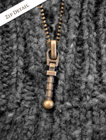 Zip Detail of Men's Aran Zip Cable Knit Cardigan