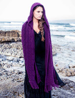 Hooded Scarf Shawl - Purple