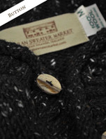 Button Detail of Men's Donegal Tweed 2 Button Sweater Button Detail of Men's Donegal Tweed 2 Button Sweater