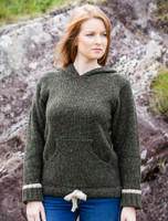 Wool Hoodie with Pouch Pocket - Forest Green Wool Hoodie with Pouch Pocket - Forest Green
