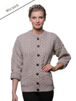 Merino Wool Aran Lumber Jacket - Wicker Merino Wool Aran Lumber Jacket - Wicker