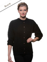 Merino Wool Aran Lumber Jacket - Black Merino Wool Aran Lumber Jacket - Black