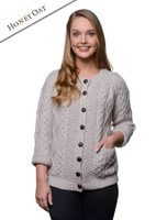 Premium Handknit Merino Lumber Jacket - Honey Oat