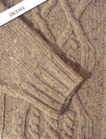 Detail from Wool Cashmere Aran Mock Turtleneck Sweater