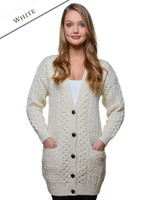 Merino Shawl Neck Cardigan - Natural White