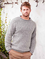 Roll Neck Sweater - Fisherman Sweater - Silver Roll Neck Sweater - Fisherman Sweater - Silver
