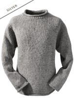 Roll Neck Sweater - Fisherman Sweater - Silver Roll Neck Sweater - Fisherman Sweater - Silver