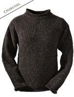 Roll Neck Sweater - Fisherman Sweater - Charcoal Roll Neck Sweater - Fisherman Sweater - Charcoal