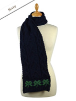 Three Shamrocks Merino Scarf - Navy Three Shamrocks Merino Scarf - Navy