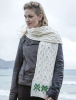 Three Shamrocks Merino Scarf - Natural White Three Shamrocks Merino Scarf - Natural White