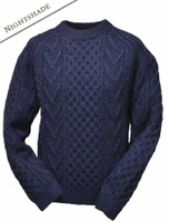 Mens Handknit Honeycomb Stitch Sweater - Nightshade