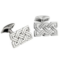 Rhodium Plated Celtic Knot Cufflinks