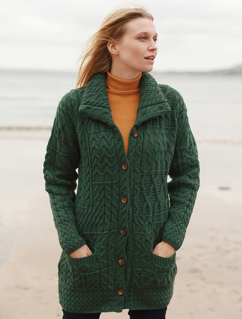 button cardigan, aran cardigan | Glenaran