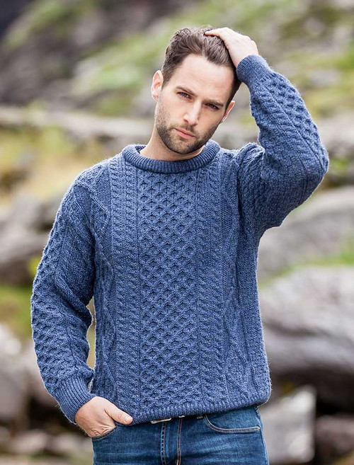 aran turtleneck sweater mens