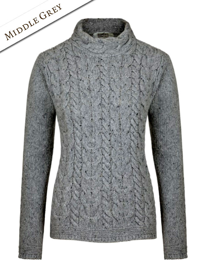 Glendowan Aran Ladies Sweater Cable Stitch