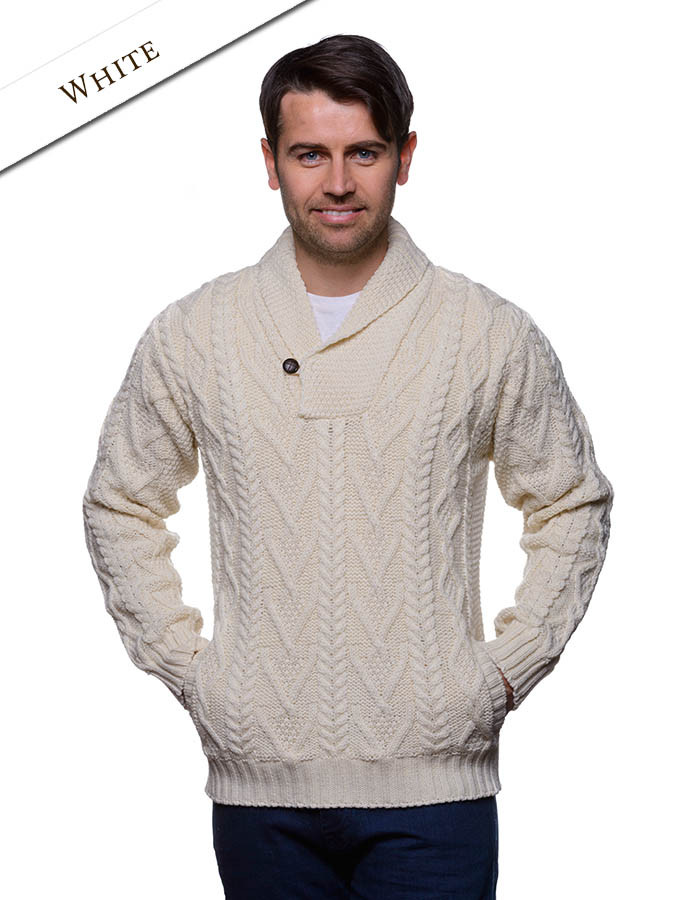 fisherman shawl collar sweater