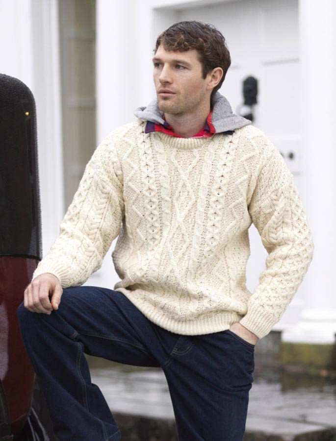 Merino wool sweaters for men, Aran sweater for men | Glenaran