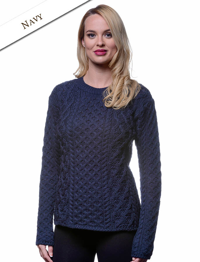 Wool Aran Sweater, Womens | Glenaran