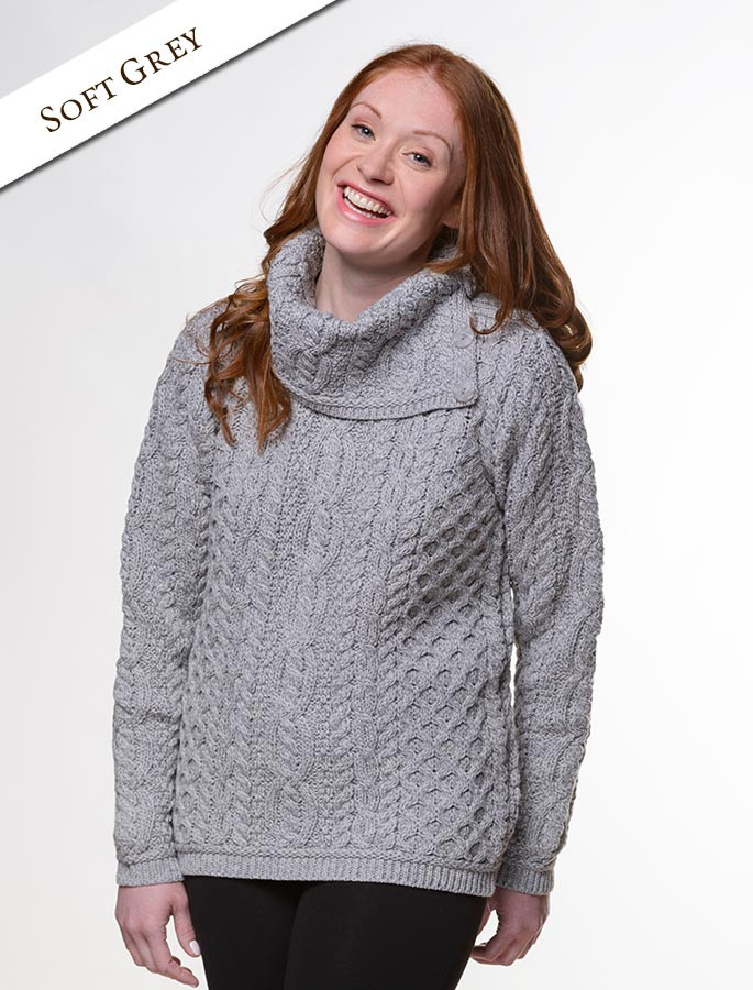 Coldwater Creek Sweater Women 1X Gray Cowl Neck Tunic Plus Size NEW