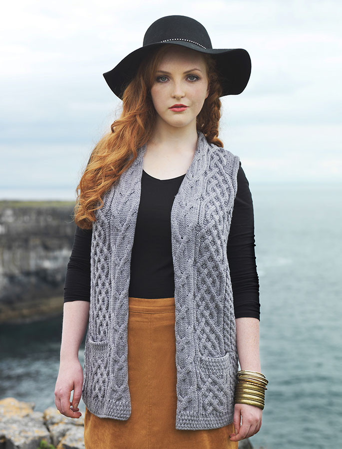 cable knit waistcoat