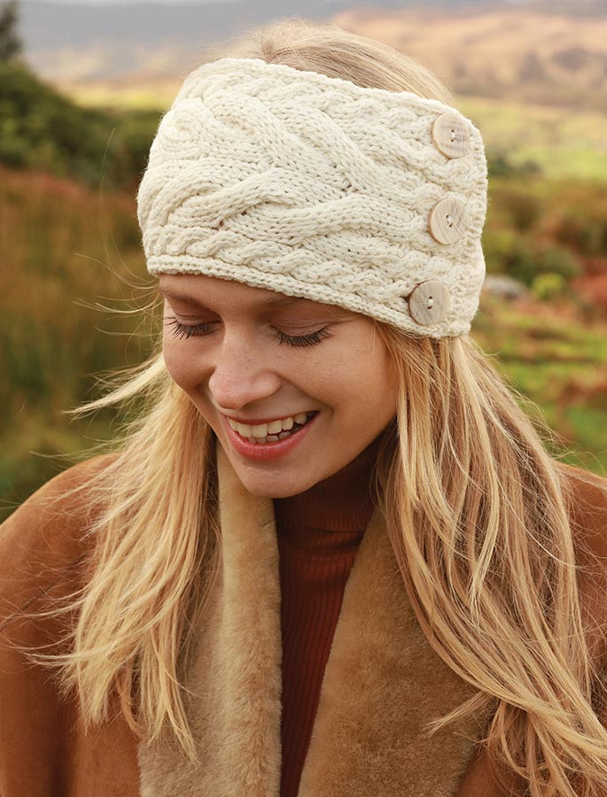 Super Soft Cable Stitch Headband - Classic Aran