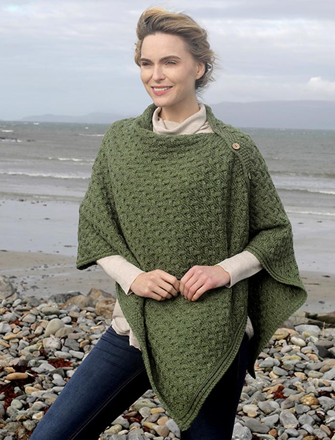 Super Soft Trellis Poncho | GlenAran
