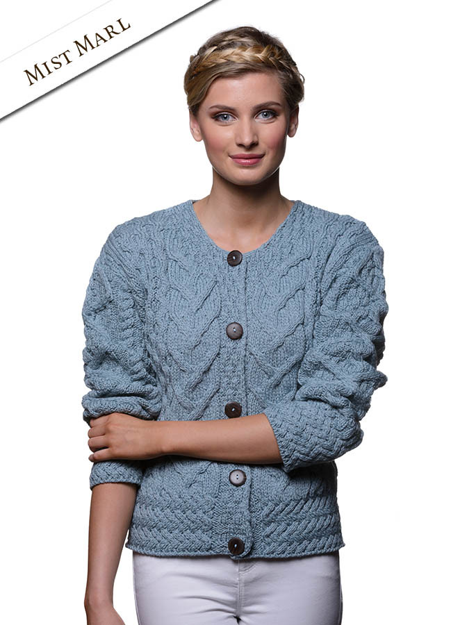 Glendowan Aran Ladies Sweater Cable Stitch